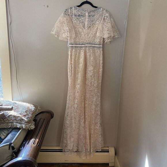 Mac Duggal Butterfly Sleeve Trumpet Evening Gown Dress Pink Sz 4 $598 prom bride - Picture 10 of 11
